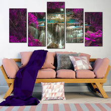 Load image into Gallery viewer, 5 panel Wall Art Huay Mae Kamin Kanchanaburi Thailand waterfall Home Decor For Living Room
