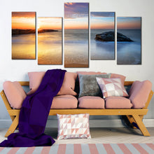 Load image into Gallery viewer, 5 panel bright sunlight glide through ocean rock artwork For Living Room
