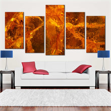 Load image into Gallery viewer, 5 panel canvas orange abstract amber gemstone For Living Room
