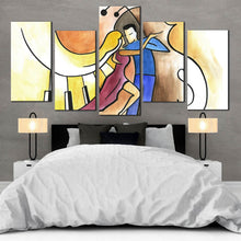 Load image into Gallery viewer, 5 panel dancing couple music piano abstract artwork For Bedroom
