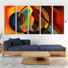 Load image into Gallery viewer, 5 piece Colorful 1 Piece Abstract Circle Shapescanvas print In Living room
