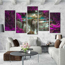 Load image into Gallery viewer, 5 piece National Park Huay Mae Kamin Waterfall thailand wall decor For Your Living Room
