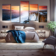 Load image into Gallery viewer, 5 piece National Park Selfoss Cascade wall decor For Your Bedroom
