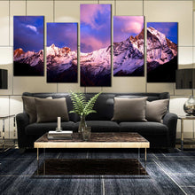 Load image into Gallery viewer, 5 piece North Central Nepal Machapuchare Mountains canvas print In Living Room
