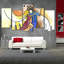 Load image into Gallery viewer, 5 piece dancing couple music piano abstract artwork For Living Room
