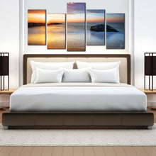 Load image into Gallery viewer, 5 piece sunlight streamimg through ocean rock wall decor For Your Bedroom
