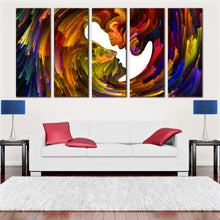 Load image into Gallery viewer, 5 piece wall art romantic abstract kiss faces panoramic For Living room
