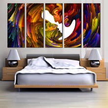 Load image into Gallery viewer, 5 piece wall art swirl couples faces For Bedroom
