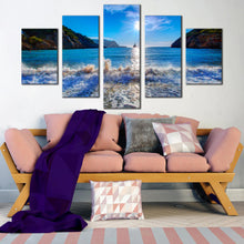 Load image into Gallery viewer, A  Ibiza  Sunset  at  blue  sea  sky  mountain  canvas  print For Living Room
