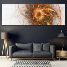 Load image into Gallery viewer, Abstract Circle Canvas Wall Art Gold Abstract Fractal 1 Piece Canvas Print White Modern Abstract Canvas For Living Room
