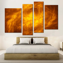 Load image into Gallery viewer, Abstract Clouds Canvas Print Orange Cloudy Modern Abstract Fractal 4 Piece Canvas WallArt
