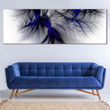 Load image into Gallery viewer, Abstract Design Canvas Wall Art White Abstract Canvas Black Blue Elegant 3D Abstract Fractal 1 Piece Canvas Print In Living Room
