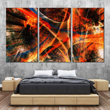 Load image into Gallery viewer, Abstract Digital Canvas Wall Art Orange Black 3D Abstract Fractal 3 Piece Canvas For  Bedroom
