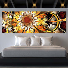 Load image into Gallery viewer, Abstract Flower Canvas WallArt  Yellow Abstract Blossom Patterns 1 Piece Canvas In Bedroom
