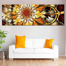 Load image into Gallery viewer, Abstract Flower Canvas WallArt  Yellow Abstract Blossom Patterns 1 Piece Canvas  Orange Abstract Fractal Artwork Print For Living Room
