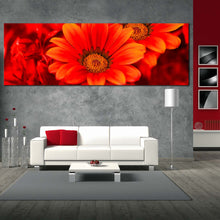 Load image into Gallery viewer, Abstract Flowers Canvas Wall Art Red Flowers Close Up 1 Piece Canvas Beautiful Floral Canvas Print For Living Room
