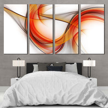 Load image into Gallery viewer, Abstract Forms Canvas Wall Art Contemporary Modern Abstract Canvas Print Red Orange Abstract Patterns 4 Piece Canvas For Bedroom
