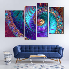 Load image into Gallery viewer, Abstract Fractal Canvas Wall Art Abstract Spiral 4 Piece Canvas Print Colorful Modern Abstract Patterns Multi Canvas Artwork
