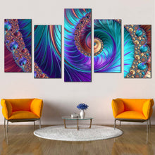 Load image into Gallery viewer, Abstract Fractal Canvas WallArt Abstract Spiral 5 Piece Canvas Print Colorful Modern Abstract Patterns Multi Canvas Artwork
