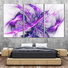 Load image into Gallery viewer, Abstract Fractal Canvas Wall Art Blue Elegant Abstract 3 Piece Canvas Purple Modern Abstract Design Canvas Print For Bedroom
