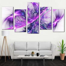 Load image into Gallery viewer, Abstract Fractal Canvas Wall Art Blue Elegant Abstract 5 Piece Canvas Purple Modern Abstract Design Canvas Print
