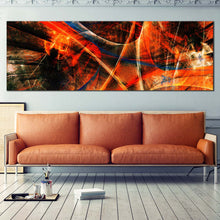 Load image into Gallery viewer, Abstract Fractal Canvas Wall Art Orange Abstract Digital Graphics 1 Piece Canvas Black 3D Abstract Fractal Bright Canvas Print In Living Room
