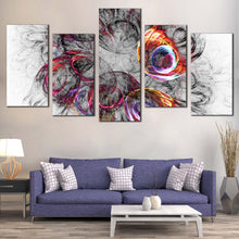 Load image into Gallery viewer, Abstract Fractal Canvas WallArt White 3D Abstract Canvas Print Colorful Bright Abstract 5 Piece Multi Canvas Artwork
