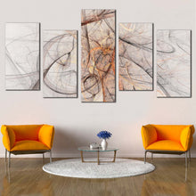 Load image into Gallery viewer, Abstract Fractal Canvas WallArt White Orange Digital Abstract Elements Canvas Print Graphic Abstract 4 Piece Multi Canvas
