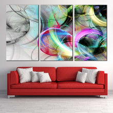 Load image into Gallery viewer, Abstract Graphic Canvas WallArt Abstract Rendering Bright 3 Piece Canvas Colorful 3D Abstract Illustration Canvas Artwork In Living room
