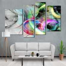 Load image into Gallery viewer, Abstract Illustration Canvas WallArt  Colorful Abstract Graphic Multiple Canvas Abstract Fractal Background 4 Piece Canvas Print
