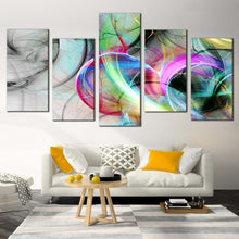 Load image into Gallery viewer, Abstract Illustration Canvas WallArt Colorful Abstract Graphic Multiple Canvas Abstract Fractal Background 5 Piece Canvas Print
