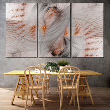 Load image into Gallery viewer, Abstract Illustration Canvas WallArt White Rendering Abstract Canvas Set Orange 3D Abstract Fractal 3 Piece Canvas Print In Dining Room
