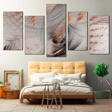 Load image into Gallery viewer, Abstract Illustration Canvas WallArt White Rendering Abstract Canvas Set Orange 3D Abstract Fractal 5 Piece Canvas Print
