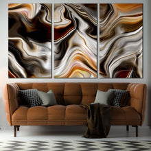 Load image into Gallery viewer, Abstract Marble Canvas WallArt Golden Black Abstract Marble Stone 3 Piece Canvas For Living room
