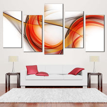 Load image into Gallery viewer, Abstract Patterns Canvas Print Red Abstract Forms 5 Piece Canvas Wall Art Orange Contemporary Modern Abstract Canvas Set
