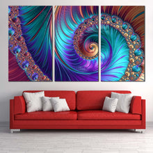 Load image into Gallery viewer, Abstract Patterns Canvas Wall Art Abstract Fractal 3 Piece Canvas Wall Art Colorful Abstract Spiral Multi Canvas For Living room
