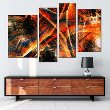 Load image into Gallery viewer, Abstract Patterns Canvas Wall Art Black 3D Abstract 4 Piece Canvas
