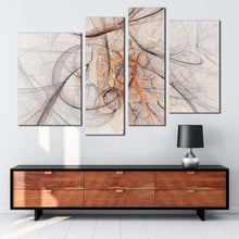 Load image into Gallery viewer, Abstract Patterns Canvas Wall Art Contemporary White Orange Abstract Canvas Print Beautiful Abstract 4 Piece Multi Canvas
