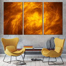 Load image into Gallery viewer, Abstract Patterns Canvas WallArt Orange Cloudy Abstract 3 Piece Canvas Brown Abstract Fractal Canvas Print For Living room
