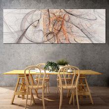 Load image into Gallery viewer, Abstract Patterns Canvas Wall Art Orange Modern Abstract Panoramic Canvas Print Contemporary White Abstract Wide Canvas For Dinning Room
