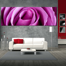 Load image into Gallery viewer, Abstract Rose Canvas WallArt  Purple Floral 1 Piece Canvas  Close Up Rose Flowers Canvas Print In Living Room
