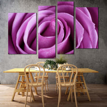 Load image into Gallery viewer, Abstract Rose Canvas Wall Art Purple Floral 4 Piece Canvas Print Close Up Rose Flowers Multi Canvas
