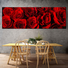 Load image into Gallery viewer, Abstract Roses Canvas Print  Red Rosses Romance 1 Piece Canvas WallArt In Dinning Room
