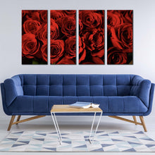 Load image into Gallery viewer, Abstract Roses Canvas Print Red Rosses Romance 4 Piece Canvas WallArt Rose Bouquet Canvas Set For Living room
