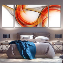 Load image into Gallery viewer, Abstract Shape Canvas Wall Art Contemporary Orange Abstract Forms Canvas Print Red Modern Abstract Patterns 3 Piece Canvas For Bedroom
