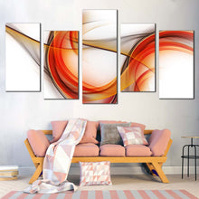 Load image into Gallery viewer, Abstract Shape Canvas Wall Art Contemporary Orange Abstract Forms Canvas Print Red Modern Abstract Patterns 5 Piece Canva
