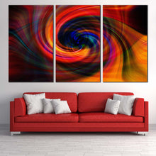 Load image into Gallery viewer, Abstract Spin Canvas Wall Art Colorful Swirl Abstract Digital Canvas Artwork Abstract Energy 3 Piece Canvas Print In Living room
