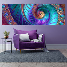 Load image into Gallery viewer, Abstract Spiral Canvas WallArt  Beautiful Modern Abstract Canvas Print  Colorful Abstract Fractal Patterns Panoramic Canvas For Living Room
