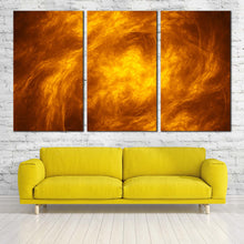 Load image into Gallery viewer, Abstract Texture Canvas WallArt Brown Orange Abstract Fractal Canvas Set Cloudy Modern Abstract 3 Piece Canvas Print In Living Room
