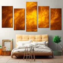 Load image into Gallery viewer, Abstract Texture Canvas WallArt Brown Orange Abstract Fractal Canvas Set Cloudy Modern Abstract 5 Piece Canvas Print
